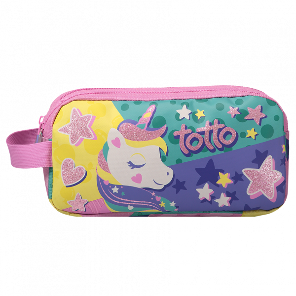 Kit Unicórnio Peluche + Estojo Duplo TOTTO | Presente Infantil | Disponível em 2 cores