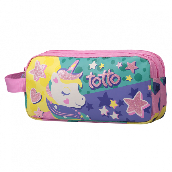 Kit Unicórnio Peluche + Estojo Duplo TOTTO | Presente Infantil | Disponível em 2 cores