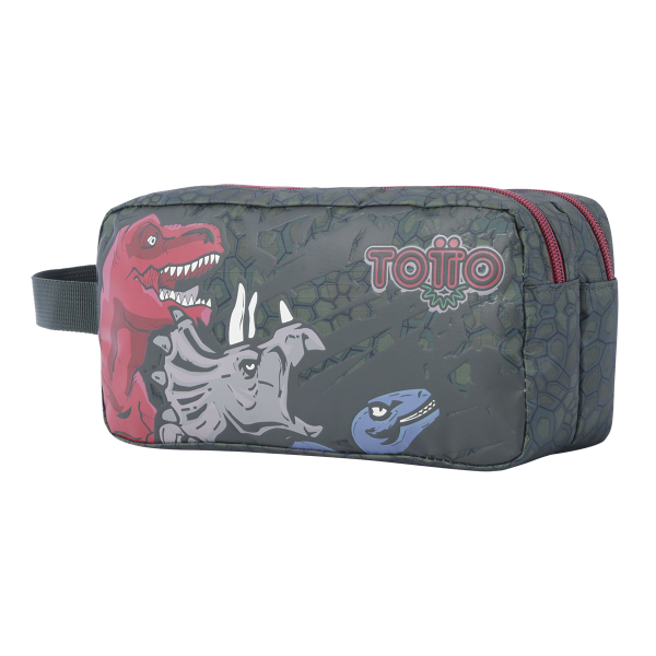Kit Dinossauro Aventureiro | Peluche Gigante + Estojo Duplo TOTTO | Peluche disponível em 3 modelos