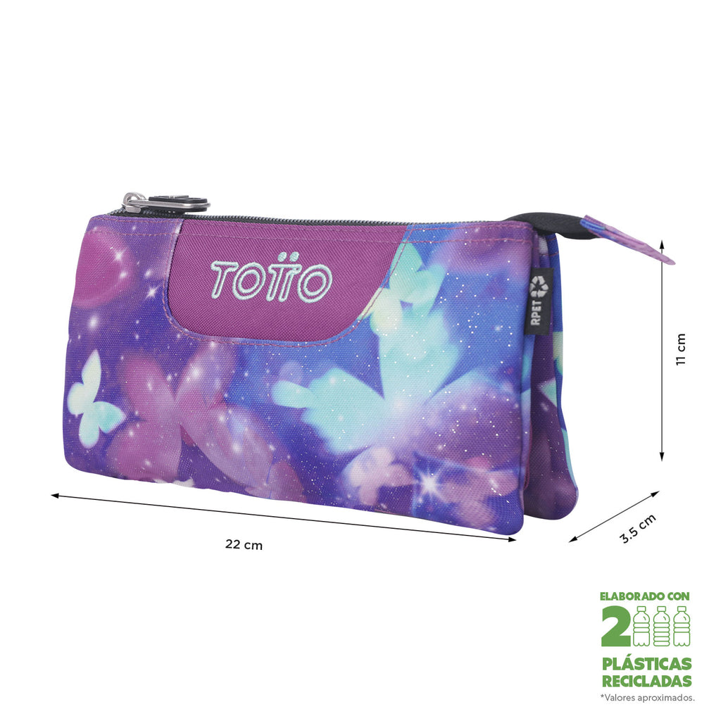Conjunto Escolar TOTTO - Mochila Rayol + Lancheira Borrador + Estojo Tablero 5Q6