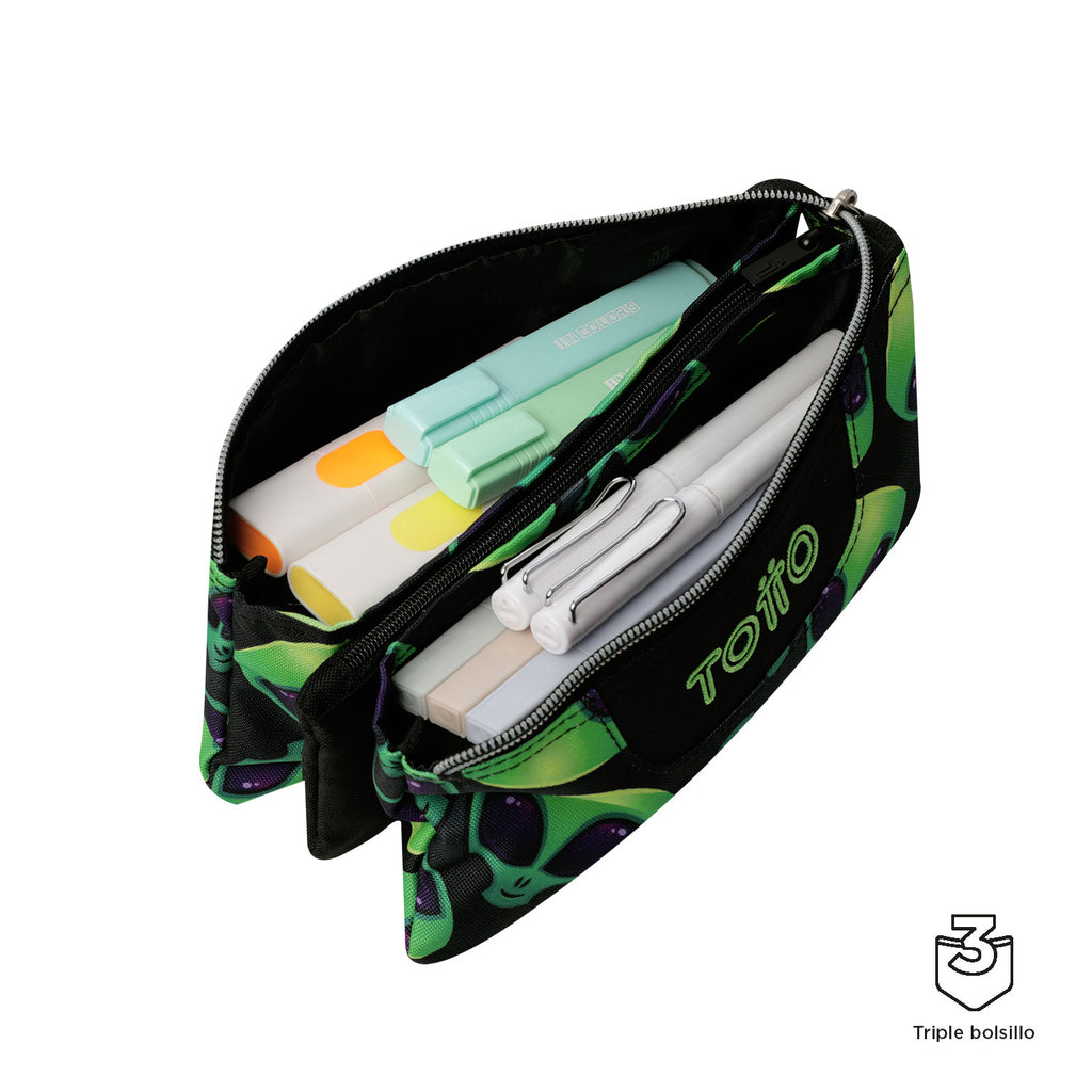 Conjunto Escolar TOTTO - Trolley Renglones + Lancheira Borrador + Estojo Tablero 6DS