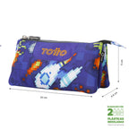 Conjunto Escolar TOTTO - Mochila Rayol + Lancheira Borrador + Estojo Tablero 8FK