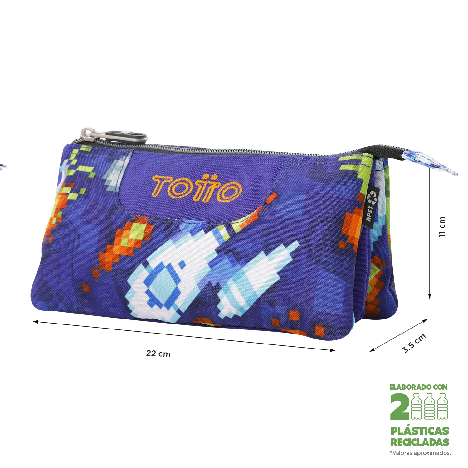 Conjunto Escolar TOTTO - Mochila Rayol + Lancheira Borrador + Estojo Tablero 8FK