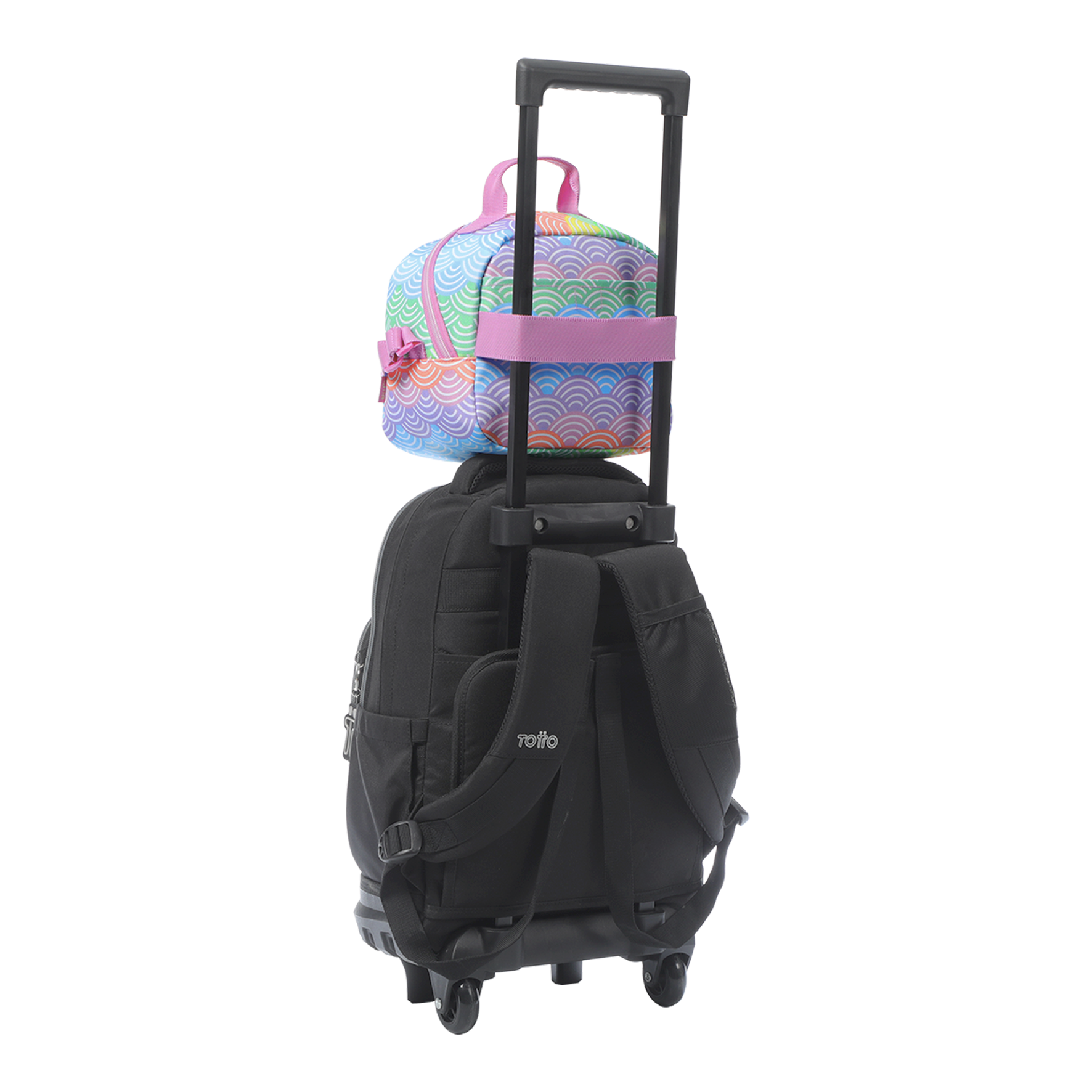 Conjunto Escolar TOTTO - Trolley Renglones 5DX + Lancheira Borrador 5DX + Estojo Sobre M1S