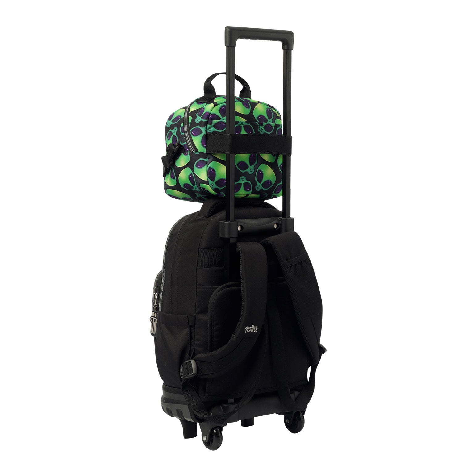 Conjunto Escolar TOTTO - Trolley Renglones + Lancheira Borrador + Estojo Tablero 6DS
