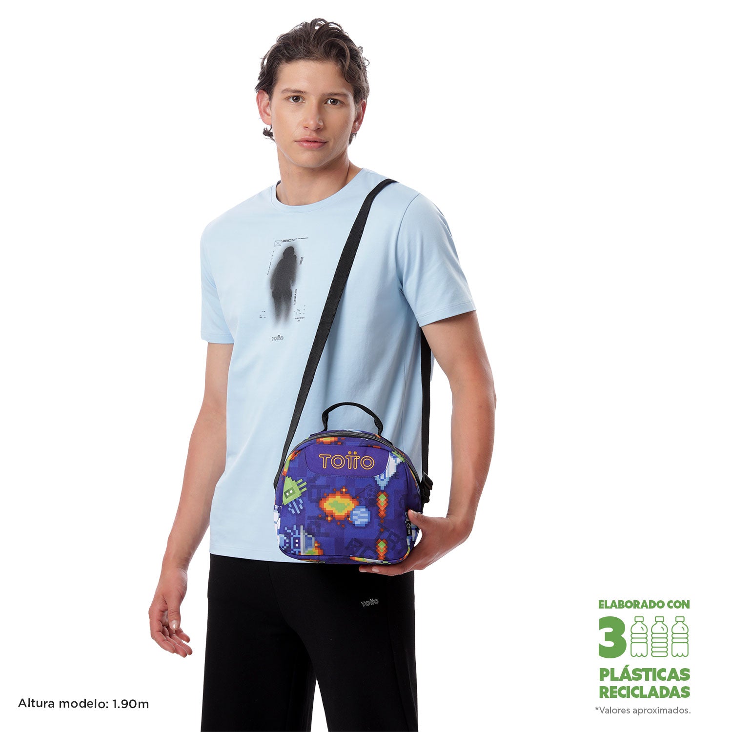 Conjunto Escolar TOTTO - Mochila Rayol + Lancheira Borrador + Estojo Tablero 8FK