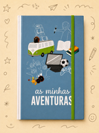 Kit Criativo Hábitos de Leitura – "As Minhas Aventuras" + Estojo TOTTO | Caderno A5 | Bloco A5 | Lápis de Cor Giotto | Acessórios de Escrita.