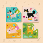 Kit Criativo Hábitos de Leitura - Contos "Qual é a Cauda? - Cães | Gatos | Quinta | Selva" - Com guia prático para o adulto acompanhar + Estojo TOTTO, Caderno A5, Bloco A5, Lápis de Cor Giotto e Material de Escrita.