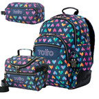 Conjunto Escolar TOTTO - Mochila Rayol + Lancheira Pizarra + Estojo Agapec 3YJ