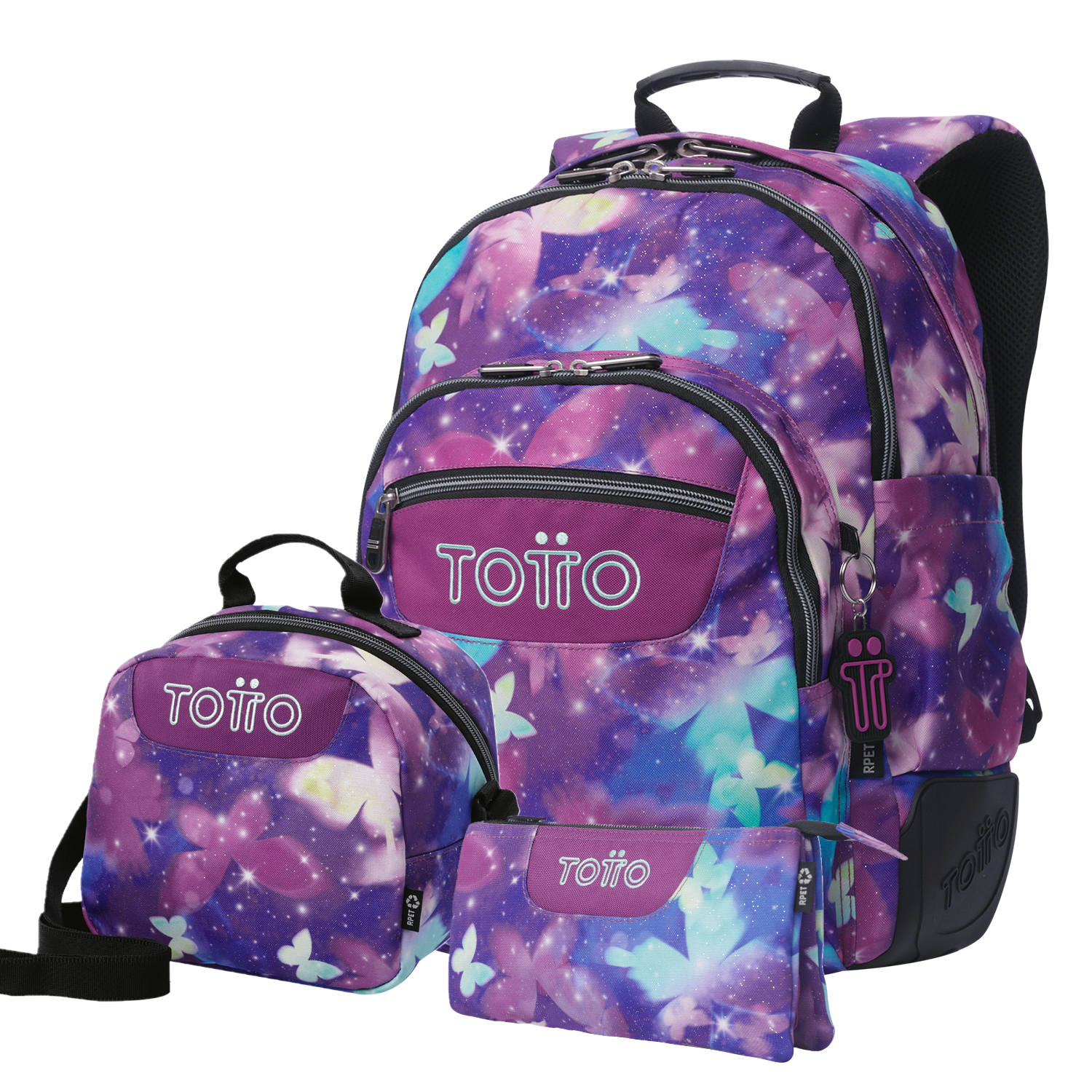 Conjunto Escolar TOTTO - Mochila Rayol + Lancheira Borrador + Estojo Tablero 5Q6