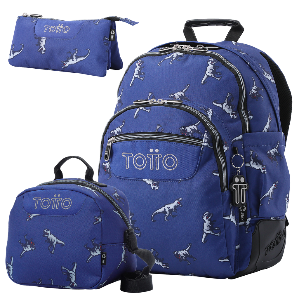 Conjunto Escolar TOTTO - Mochila Rayol + Lancheira Borrabor + Estojo Tablero 9JB