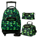 Conjunto Escolar TOTTO - Trolley Renglones + Lancheira Borrador + Estojo Tablero 6DS