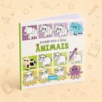 Kit Criativo Hábitos de Leitura - "Desenhar Passo a Passo - Animais" - Com guia prático para o adulto acompanhar + Estojo TOTTO, Caderno A5, Bloco A5, Lápis de Cor Giotto e Material de Escrita.