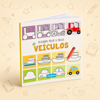 Kit Criativo Hábitos de Leitura - "Desenhar Passo a Passo - Veículos" - Com guia prático para o adulto acompanhar + Estojo TOTTO, Caderno A5, Bloco A5, Lápis de Cor Giotto e Material de Escrita.