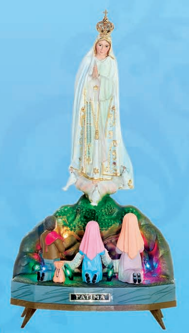 Aparição de Fátima aos Três Pastorinhos 17 cm com Música | Pintada à Mão