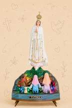 Aparição de Fátima aos Três Pastorinhos 17 cm com Música | Pintada à Mão