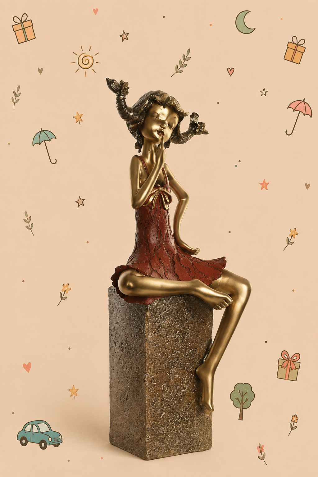 Escultura Decorativa "Pipi das Meias Altas" – Símbolo de Força, Liberdade e Imaginação | Disponível em 3 cores