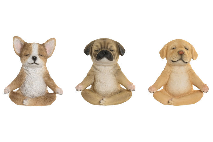 Conjunto Decorativo - Cão Zen em Meditação | com Vela Relaxante | Disponível em 3 modelos