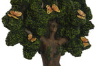 Kit Decorativo "Árvore Mãe Natureza" – Escultura em Resina e Vela Marfim