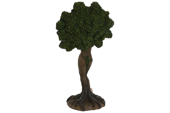 Kit Decorativo "Árvore Mãe Natureza" – Escultura em Resina e Vela Marfim