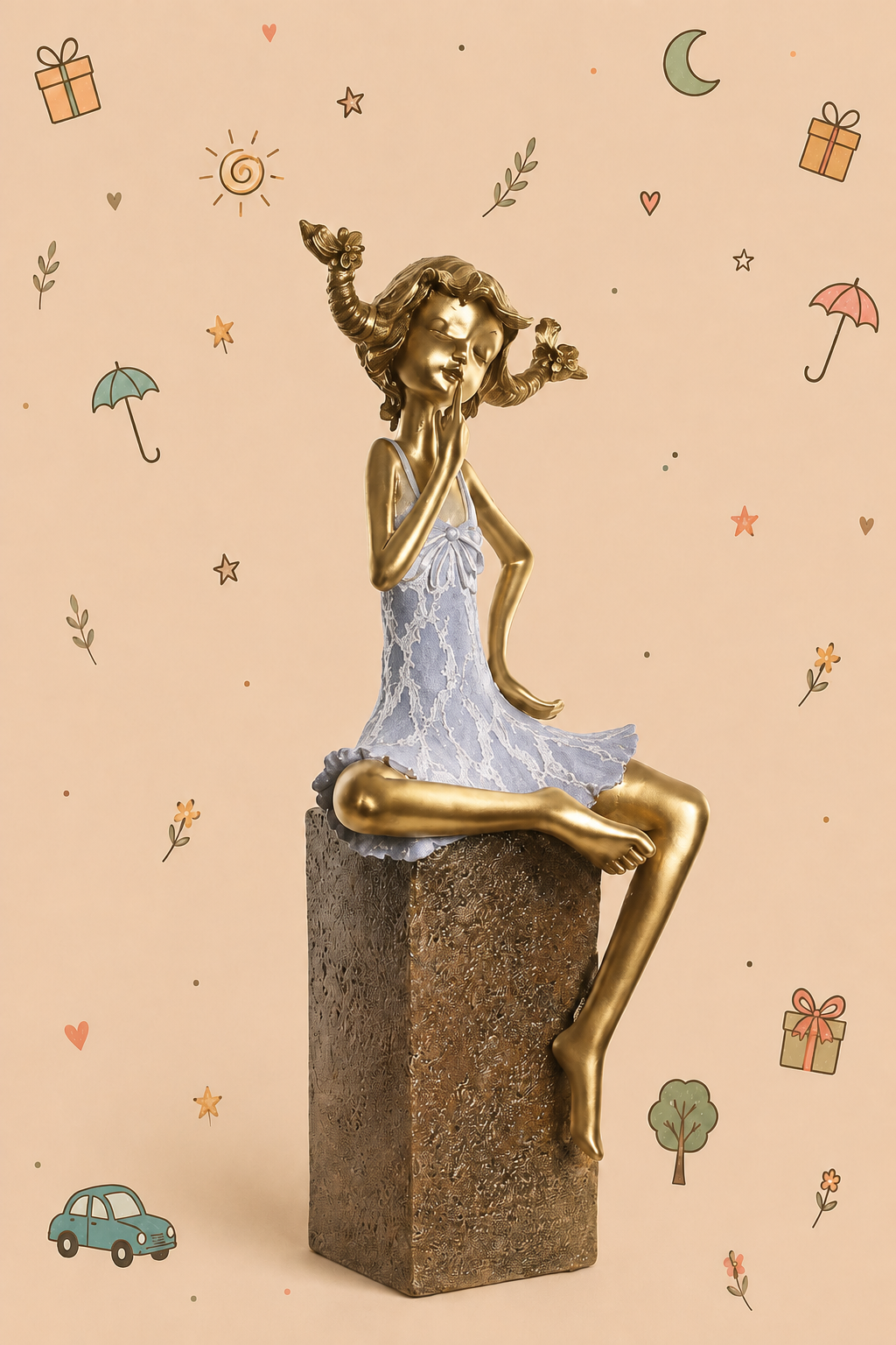 Escultura Decorativa "Pipi das Meias Altas" – Símbolo de Força, Liberdade e Imaginação | Disponível em 3 cores