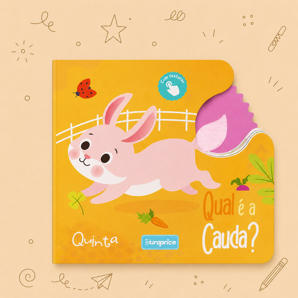 Kit Criativo Hábitos de Leitura - Contos "Qual é a Cauda? - Cães | Gatos | Quinta | Selva" - Com guia prático para o adulto acompanhar + Estojo TOTTO, Caderno A5, Bloco A5, Lápis de Cor Giotto e Material de Escrita.