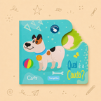 Kit Criativo Hábitos de Leitura - Conto "Qual é a Cauda? - Cães" - Com guia prático para o adulto acompanhar + Estojo TOTTO, Caderno A5, Bloco A5, Lápis de Cor Giotto e Material de Escrita.
