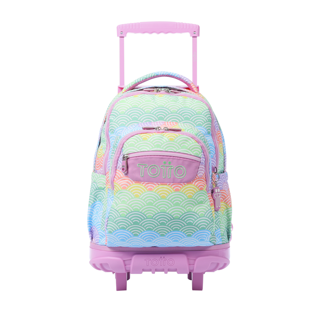 Conjunto Escolar TOTTO - Trolley Renglones 5DX + Lancheira Borrador 5DX + Estojo Sobre M1S