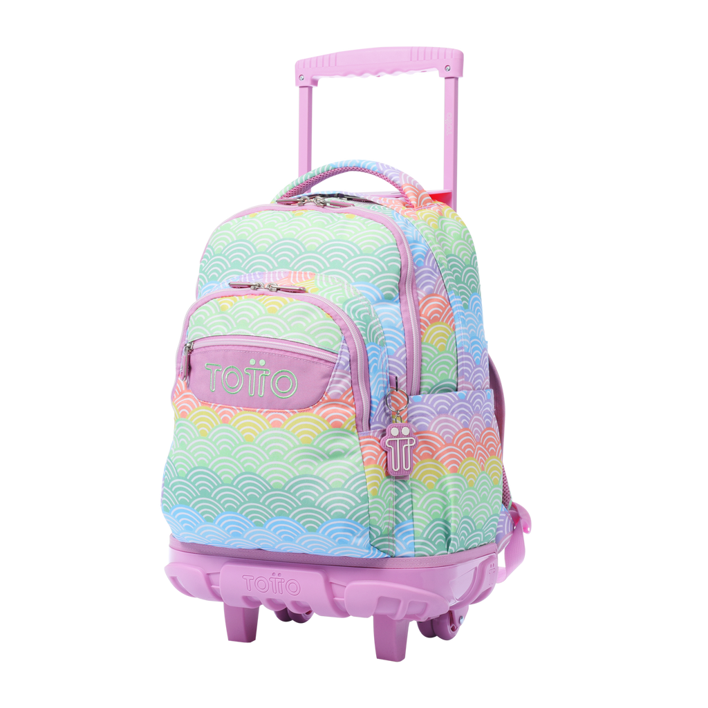 Conjunto Escolar TOTTO - Trolley Renglones 5DX + Lancheira Borrador 5DX + Estojo Sobre M1S