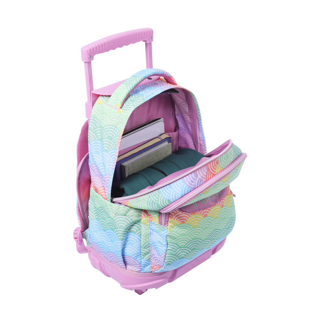 Conjunto Escolar TOTTO - Trolley Renglones 5DX + Lancheira Borrador 5DX + Estojo Sobre M1S