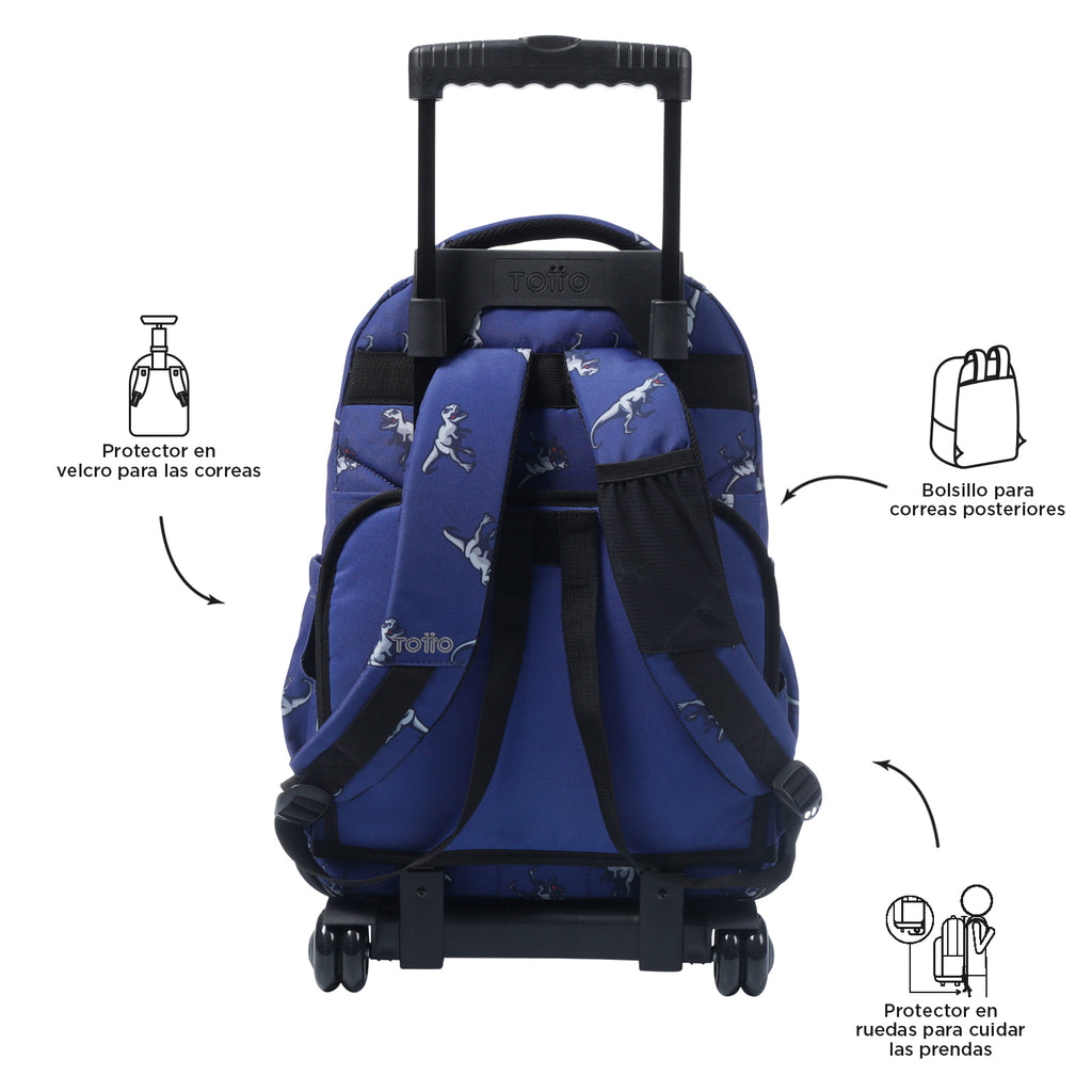 Conjunto Escolar TOTTO - Trolley Renglones + Lancheira Borrador + Estojo Tablero 9JB