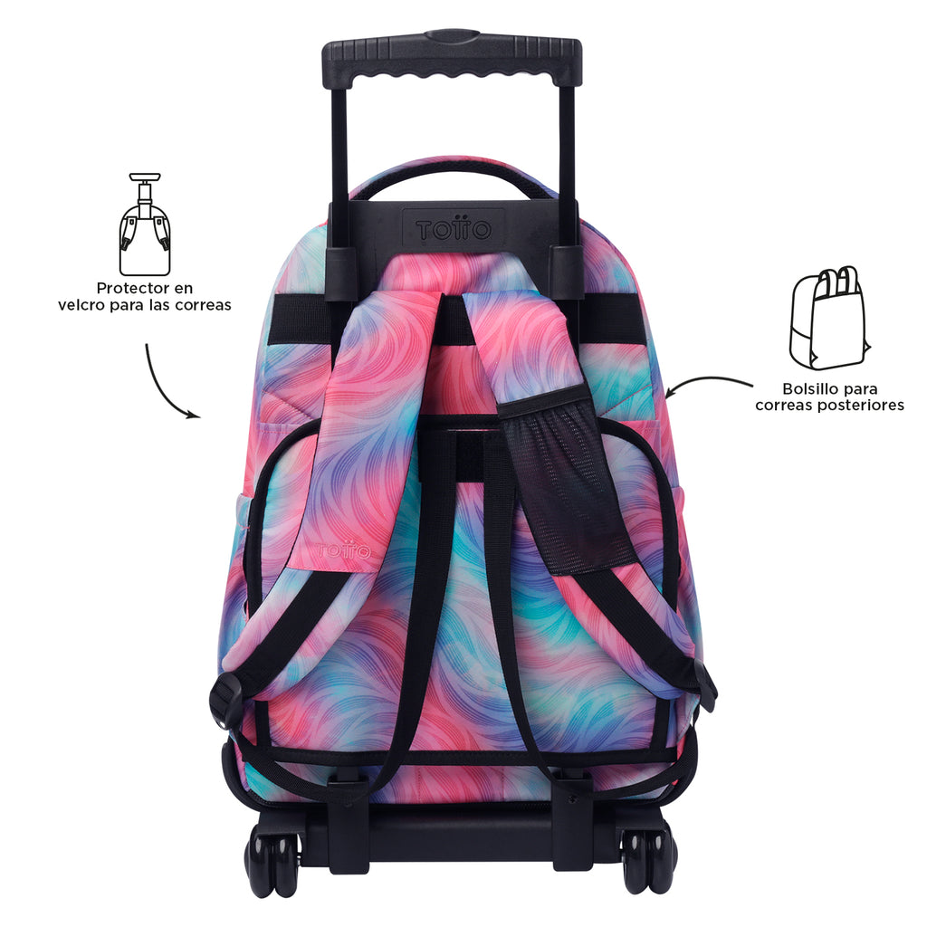 Conjunto Escolar TOTTO - Trolley Renglones + Lancheira Pizarra + Estojo Agapec 9IZ