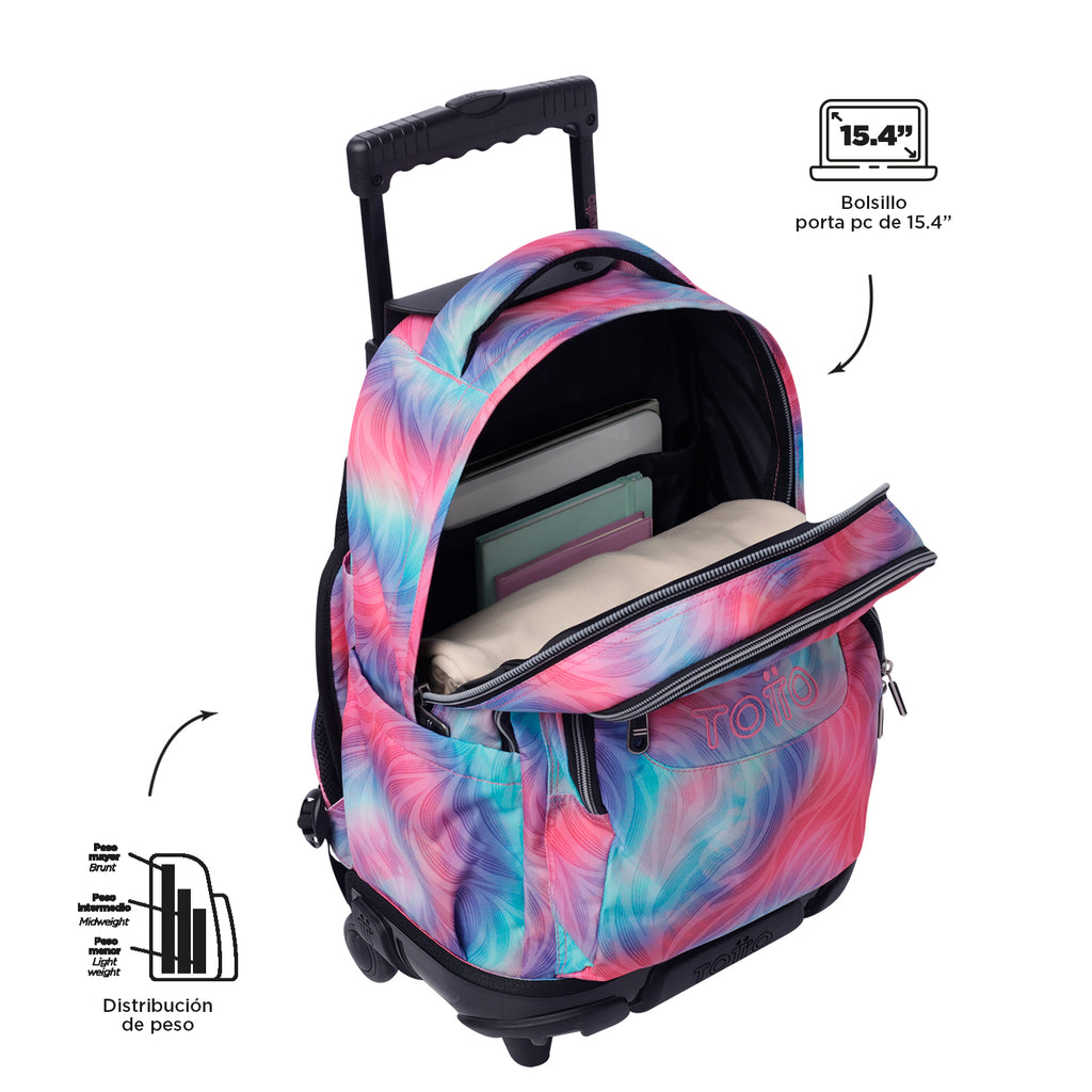 Conjunto Escolar TOTTO - Trolley Renglones + Lancheira Pizarra + Estojo Agapec 9IZ