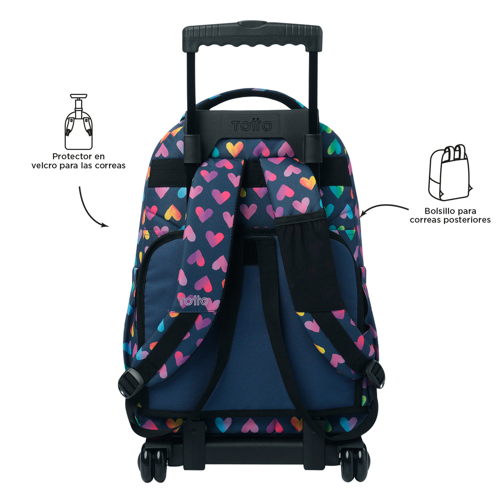 Conjunto Escolar TOTTO - Trolley Renglones + Lancheira Pizarra + Estojo Agapec 3YJ