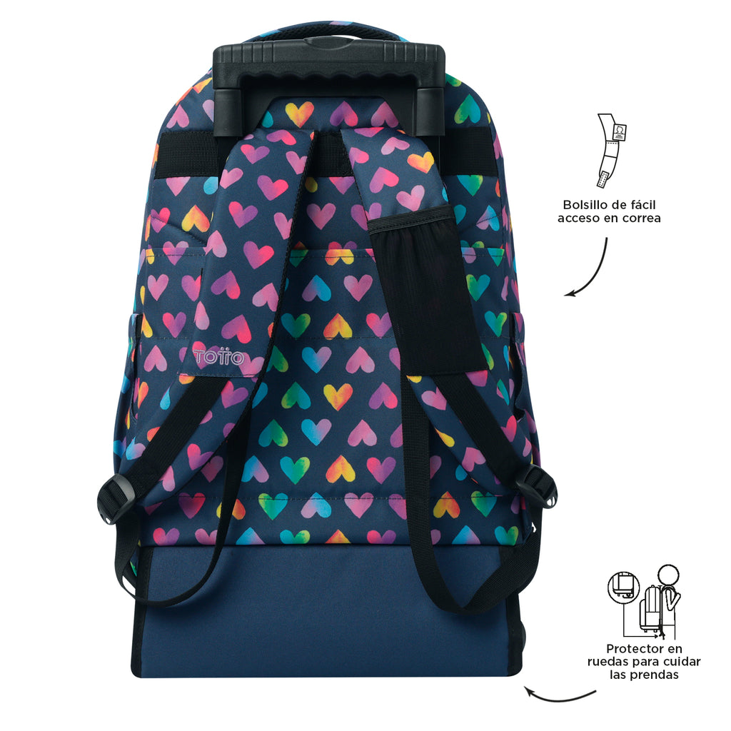 Conjunto Escolar TOTTO - Trolley Renglones + Lancheira Pizarra + Estojo Agapec 3YJ