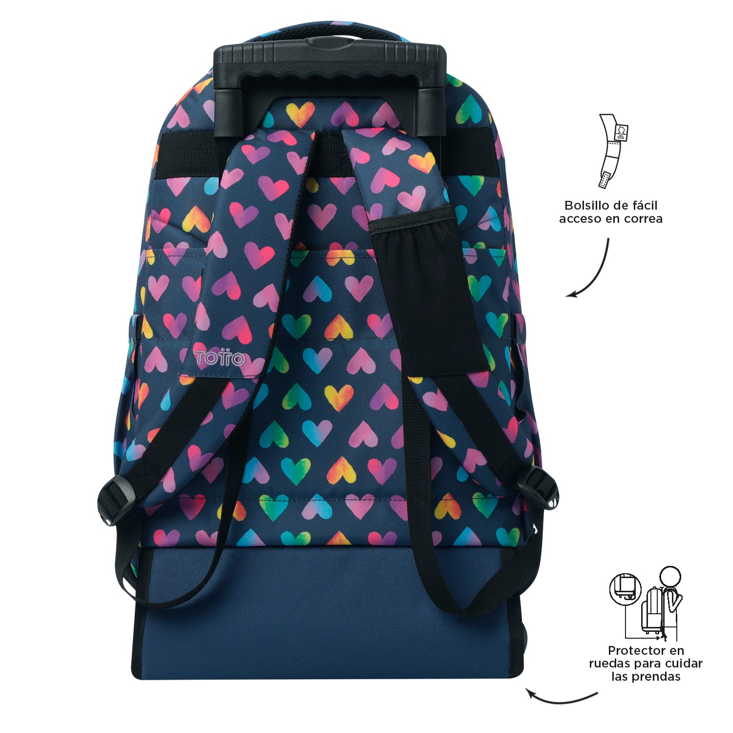 Conjunto Escolar TOTTO - Trolley Renglones + Lancheira Pizarra + Estojo Agapec 3YJ