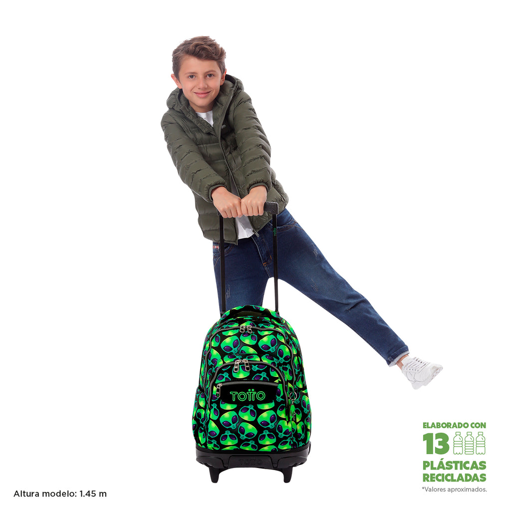 Conjunto Escolar TOTTO - Trolley Renglones + Lancheira Borrador + Estojo Tablero 6DS