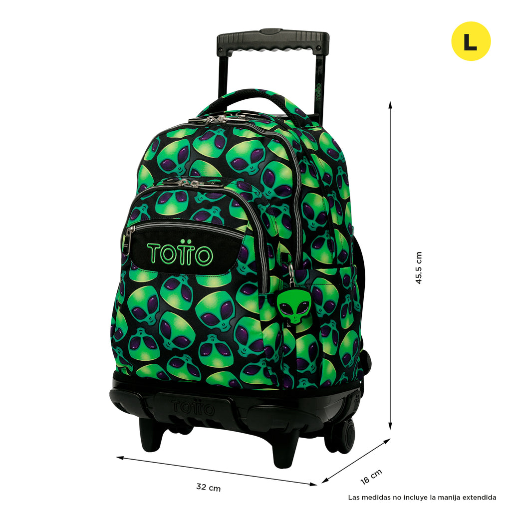 Conjunto Escolar TOTTO - Trolley Renglones + Lancheira Borrador + Estojo Tablero 6DS