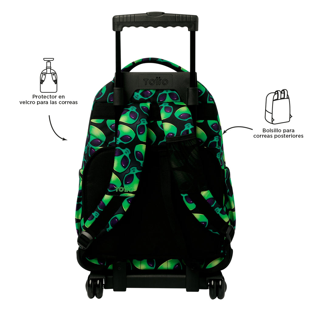 Conjunto Escolar TOTTO - Trolley Renglones + Lancheira Borrador + Estojo Tablero 6DS