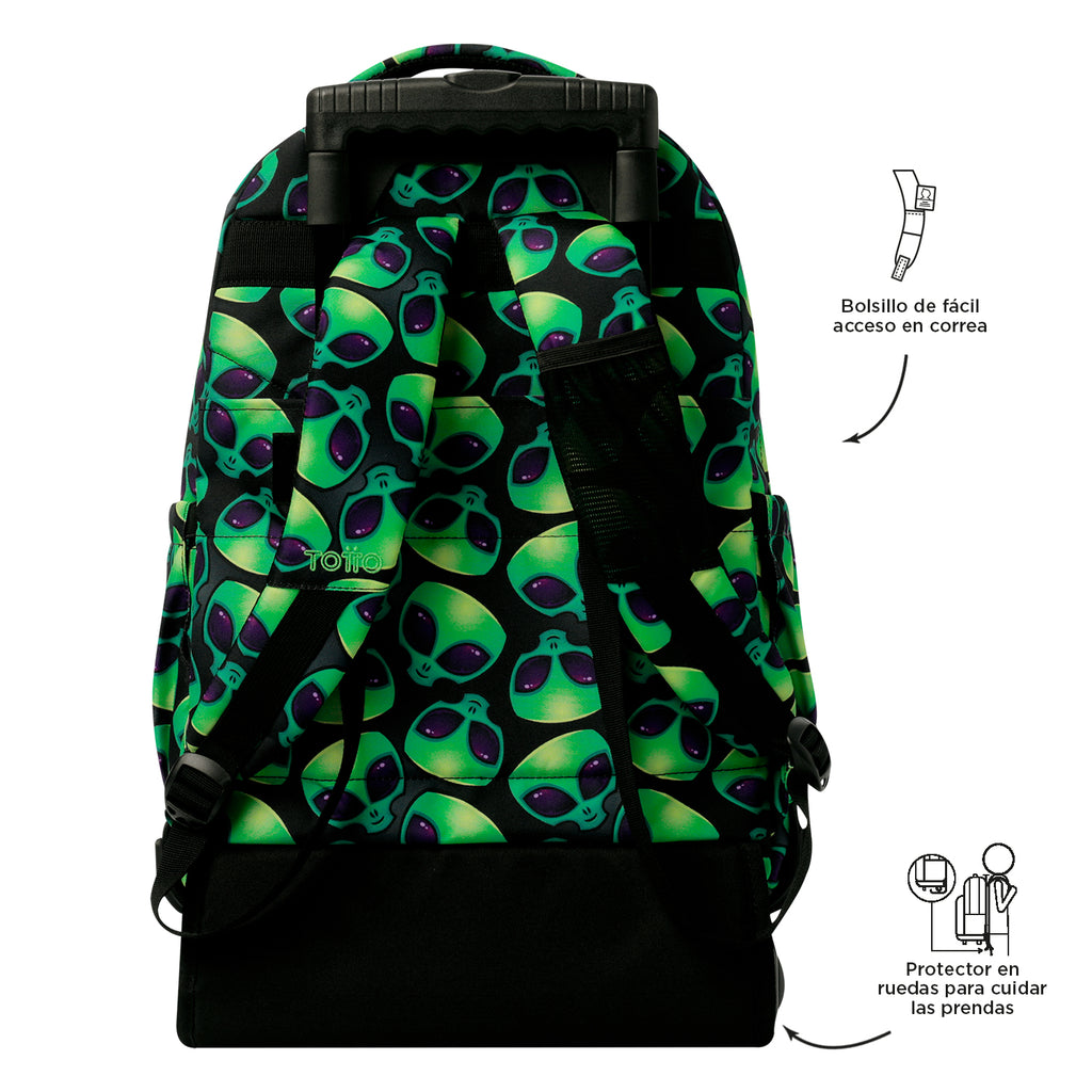 Conjunto Escolar TOTTO - Trolley Renglones + Lancheira Borrador + Estojo Tablero 6DS