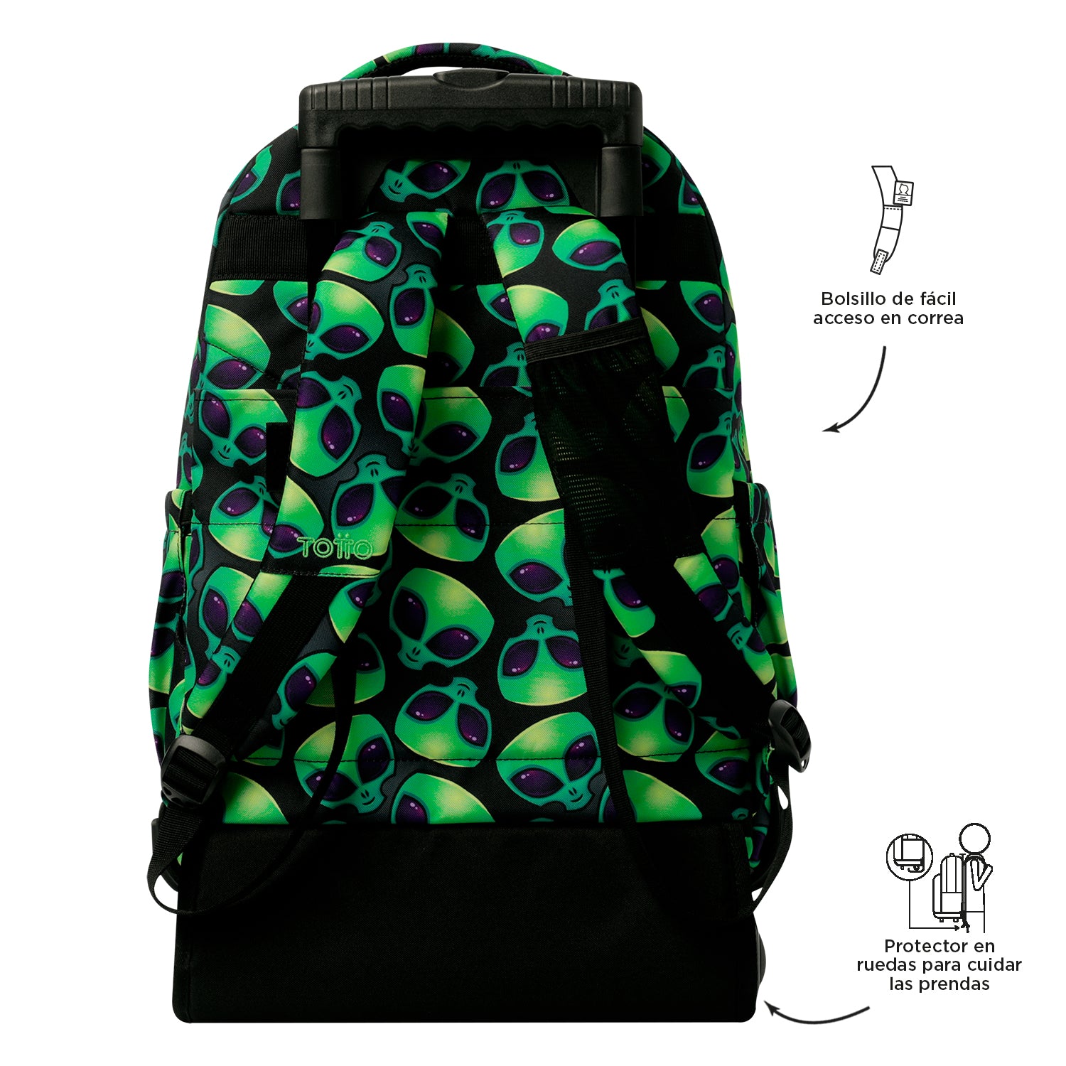 Conjunto Escolar TOTTO - Trolley Renglones + Lancheira Borrador + Estojo Tablero 6DS