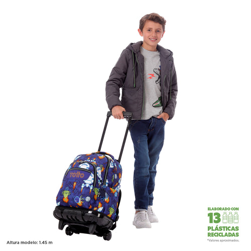 Conjunto Escolar TOTTO - Trolley Renglones + Lancheira Borrador + Estojo Tablero 8FK