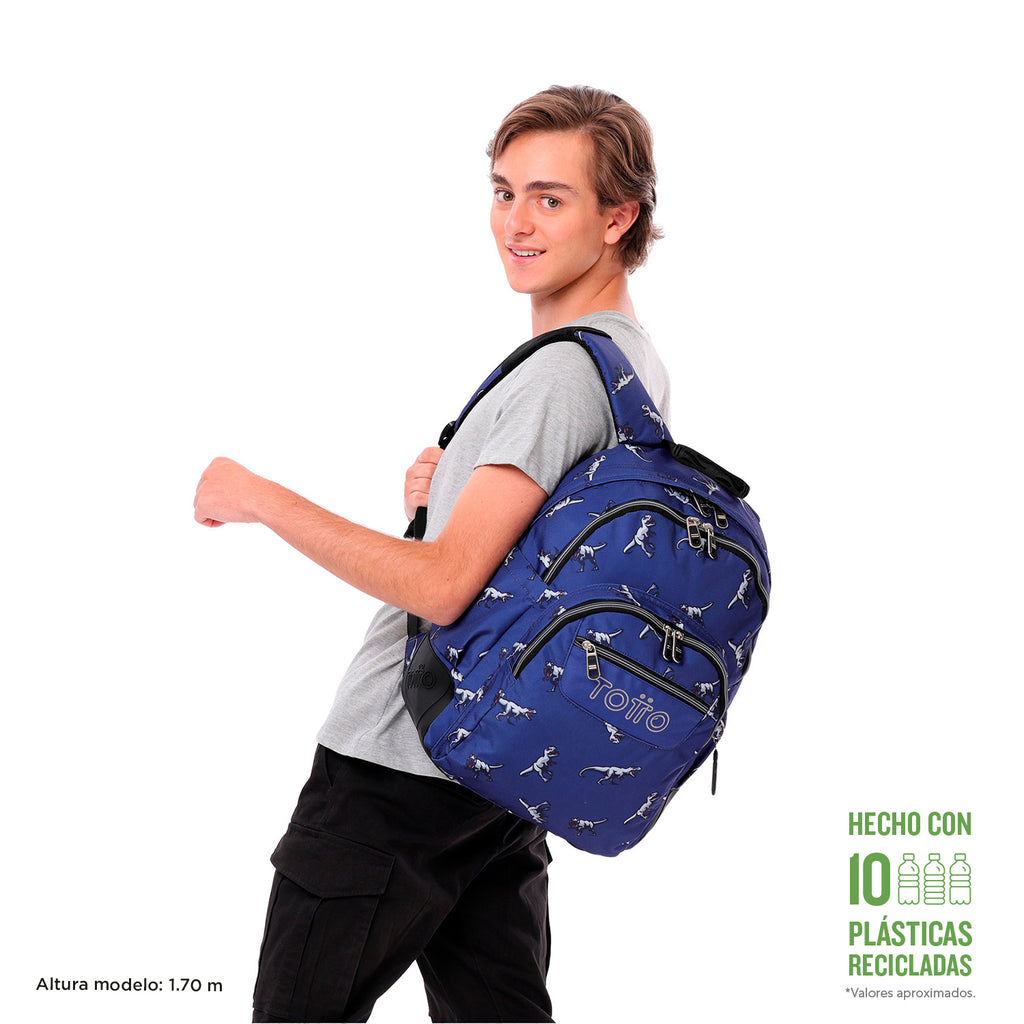 Conjunto Escolar TOTTO - Mochila Rayol + Lancheira Borrabor + Estojo Tablero 9JB