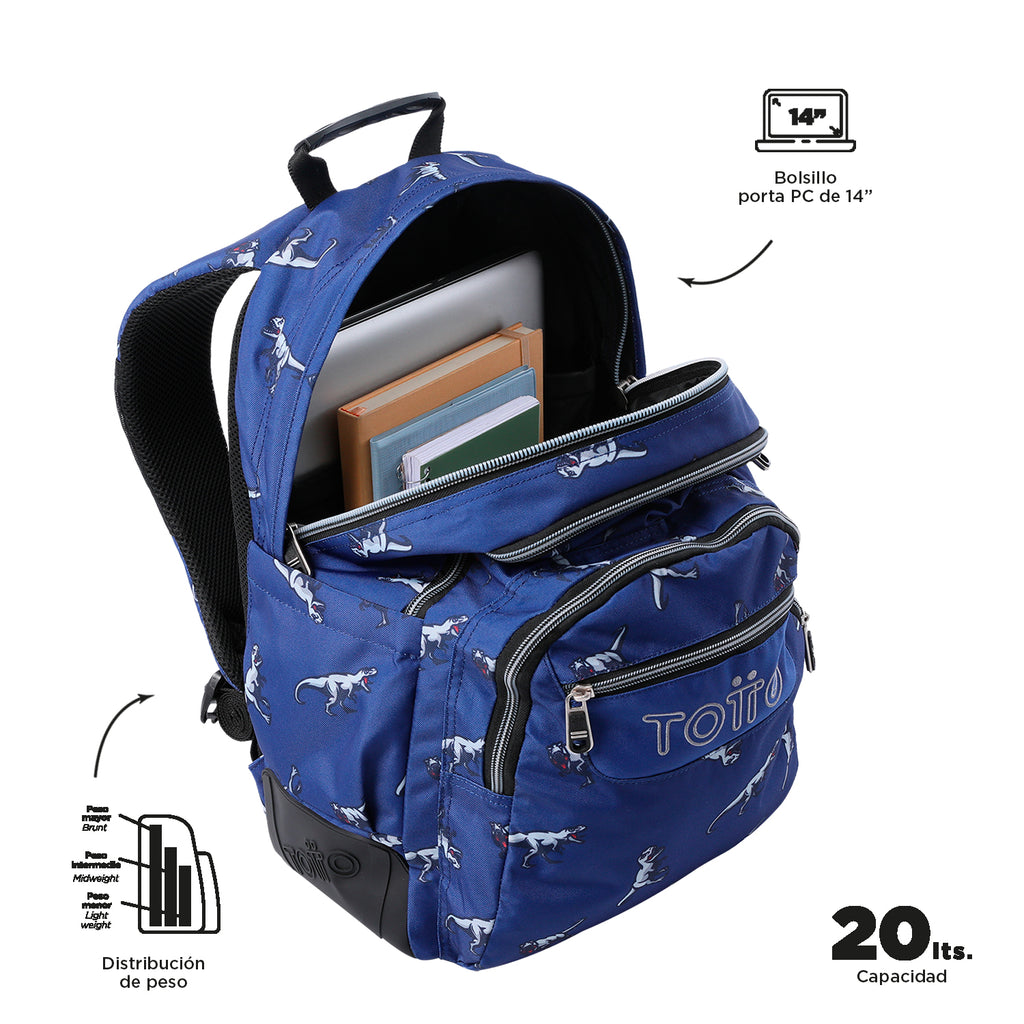Conjunto Escolar TOTTO - Mochila Rayol + Lancheira Borrabor + Estojo Tablero 9JB