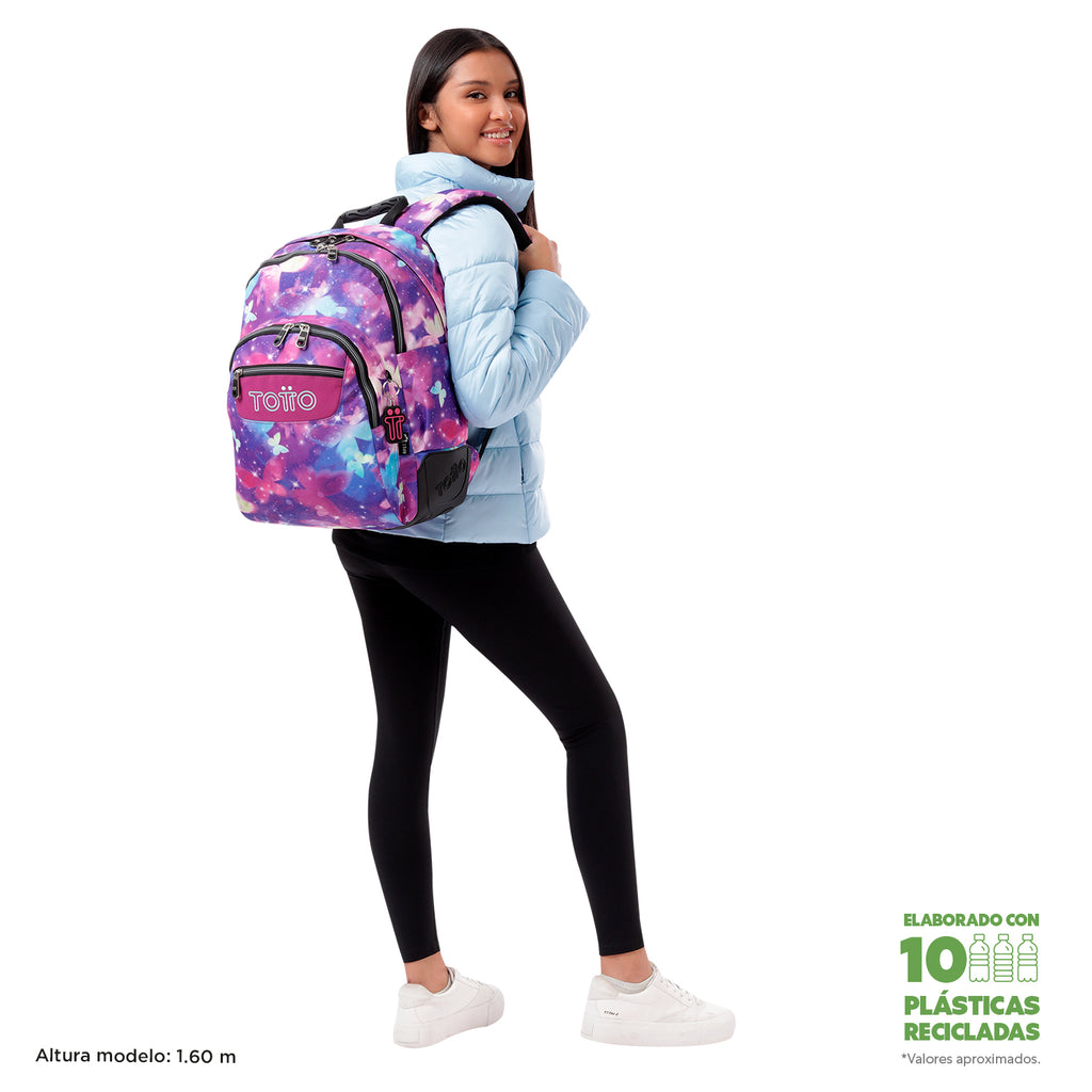 Conjunto Escolar TOTTO - Mochila Rayol + Lancheira Borrador + Estojo Tablero 5Q6