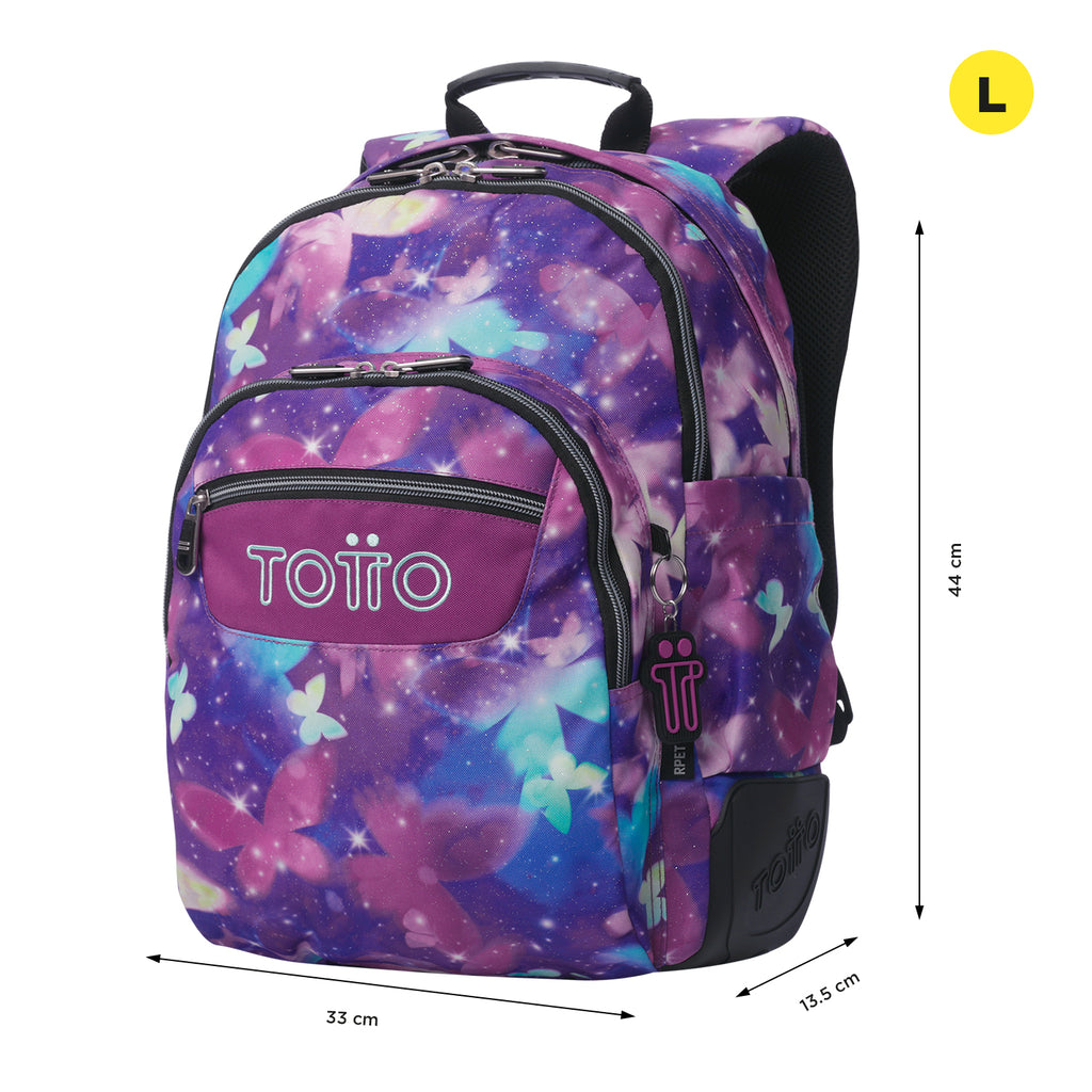 Conjunto Escolar TOTTO - Mochila Rayol + Lancheira Borrador + Estojo Tablero 5Q6
