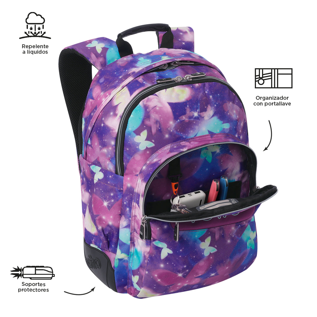 Conjunto Escolar TOTTO - Mochila Rayol + Lancheira Borrador + Estojo Tablero 5Q6