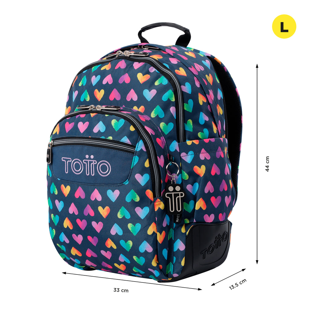 Conjunto Escolar TOTTO - Mochila Rayol + Lancheira Pizarra + Estojo Agapec 3YJ