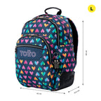 Conjunto Escolar TOTTO - Mochila Rayol + Lancheira Pizarra + Estojo Agapec 3YJ