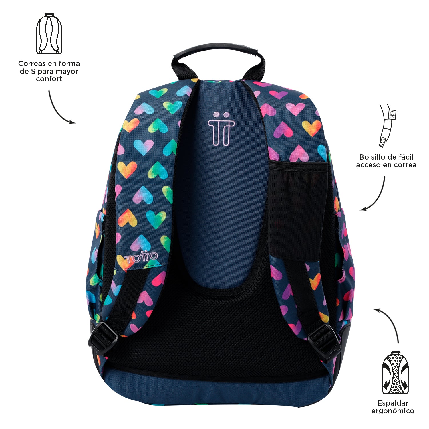 Conjunto Escolar TOTTO - Mochila Rayol + Lancheira Pizarra + Estojo Agapec 3YJ